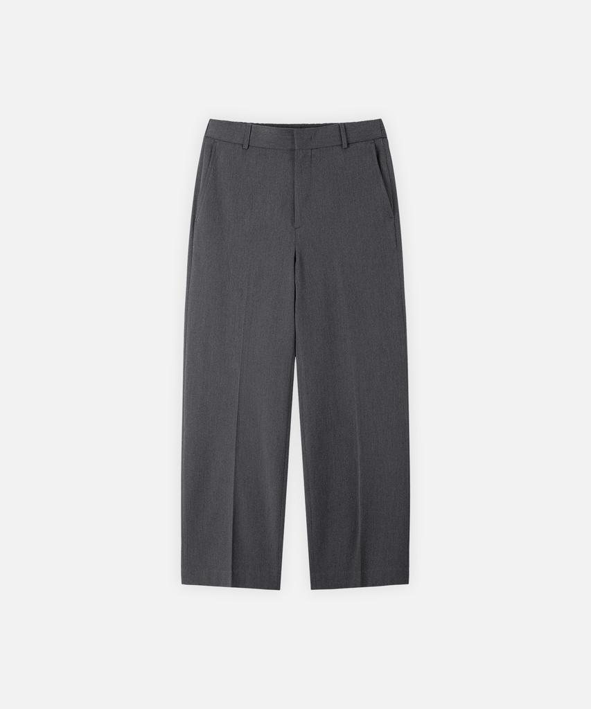 DRAW FIT Brushed Elastic Wide Slacks [Brushed Grey]