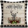New Christmas Pillow Cushion Dwarf Elk Santa Claus Series Sofa Decoration Linen Pillow Cover