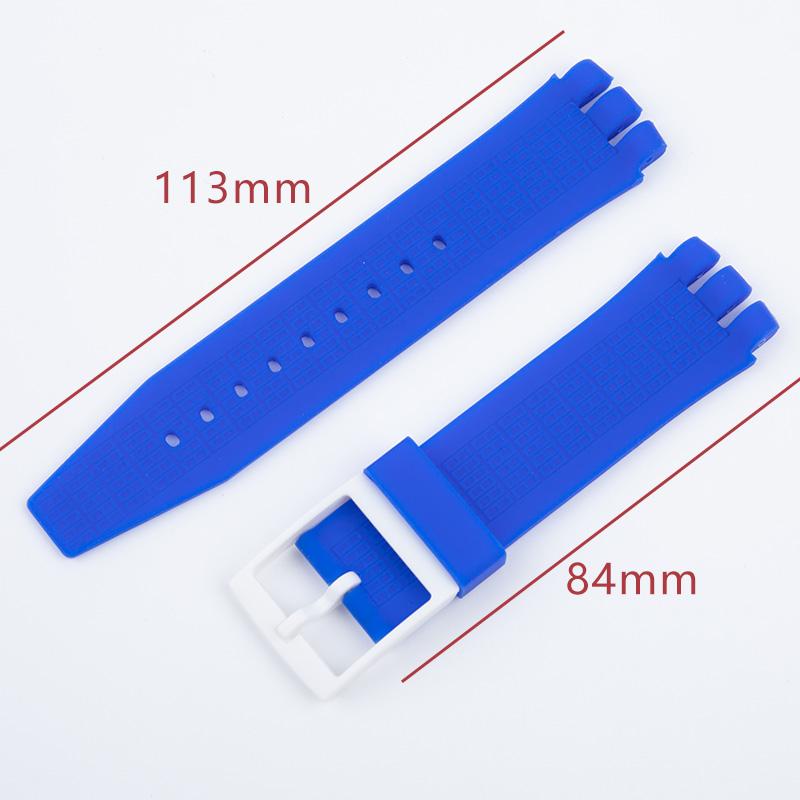 Concave Mouth 24x22mm Soft Silicone Rubber Colorful Watch Band Accessories For Swatch Strap For IRONY SCUBA 200 Belt Pin Buckle
