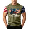 Men's Short Sleeve Crew Neck T Shirt with Printed and Flags 250 Years of 1776 To 2026 Design Top Casual Tee