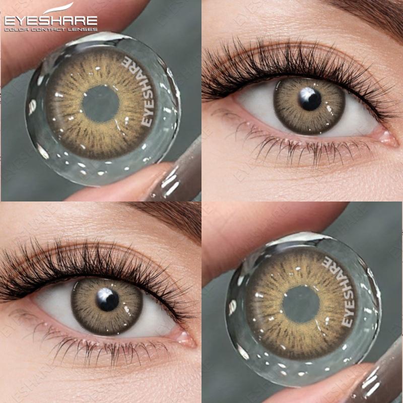 Eyeshare 1 Pair Blue Contact Lenses For Natural Brown Eyes Gray Contact Lenses Pupil Cosmetic Colored Lenses