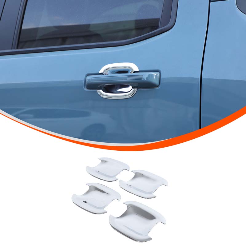 For Ford Maverick -2025 ABS Carbon Fiber/Black/Silver Car Door Exterior Door Handle Cover Trim Sticker Car Accessories