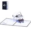 Creative 3D Piano Popup Greeting Card Delicate Handmade 3D Piano Popup Card Greeting Card for Home Office Decoration