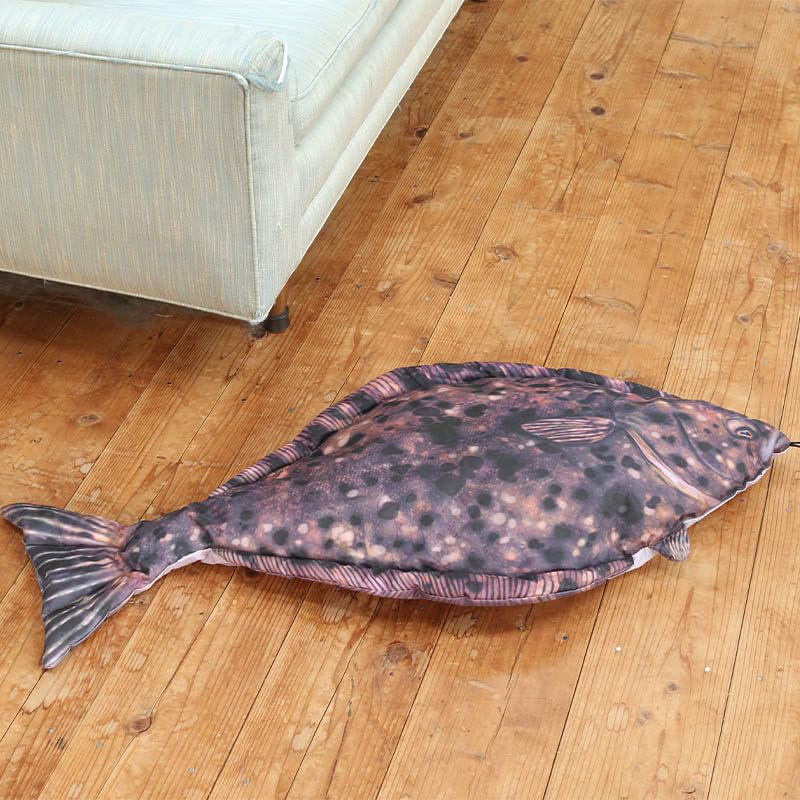 Dulton Fishes Halibut 105 Fish Cushion for Everyday Life Large Body Pillow Marine Life Nordic hippoglossus FISHES Total Length 105cm