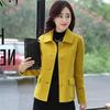 Cappotto di lana autunno-primavera Giacca di lana da donna moda corta monopetto giallo Capispalla femminile Madre