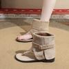 French Herringbone Toe Sandals for Women In Summer 2026, New Flat Bottomed Cool Boots, Loose Sleeved Short Boots