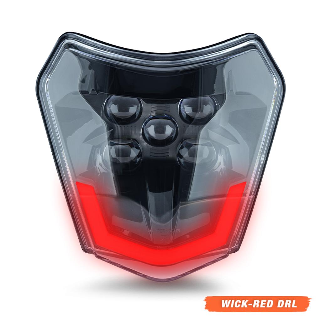 Powerzone For KTM EXC XCW SX MX Motorcycle Dirt Bike Headlights LED Universal Supermoto Enduro Head Light Headlamp