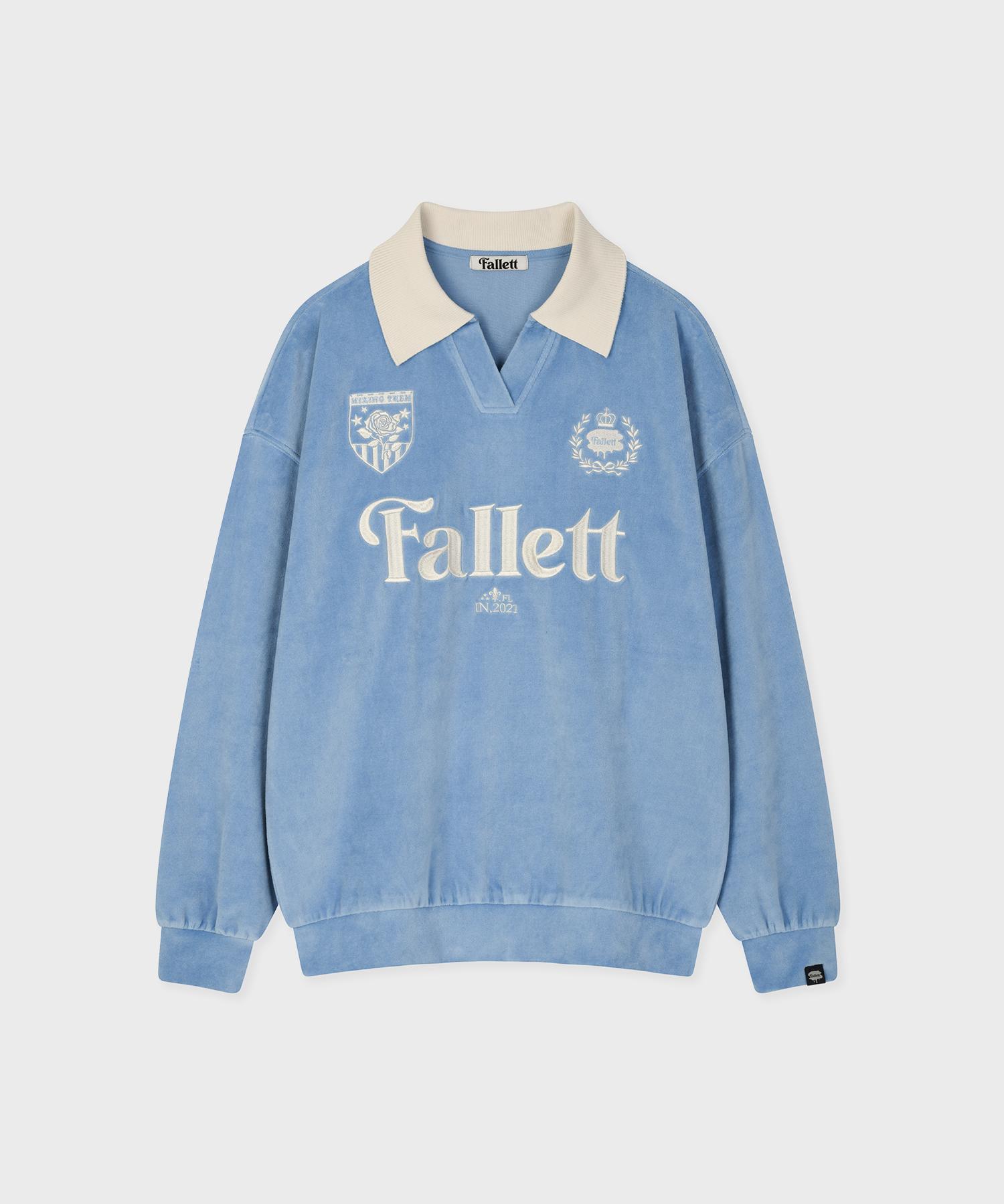 Pallet Velour Collar Sweatshirt Sky Blue S