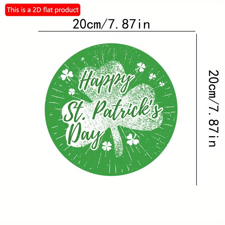 2D flat 20*20cm1pc Happy St.Patrick'sDay Three-leaf clover patterns hanging wooden sign Wall decoration, St.Patrick'sDay round door Pendant Suitable