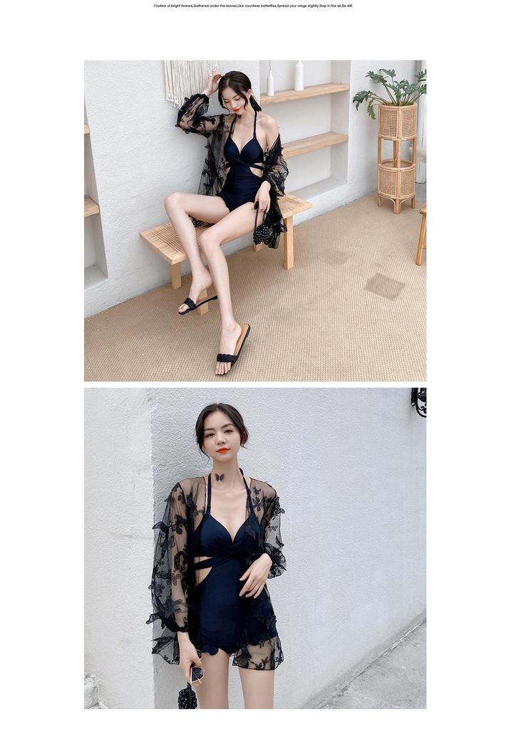 Korean Style 2025 Sexy Women's Swimsuit: One-Piece & Two-Piece Options for Small Chest Gathering