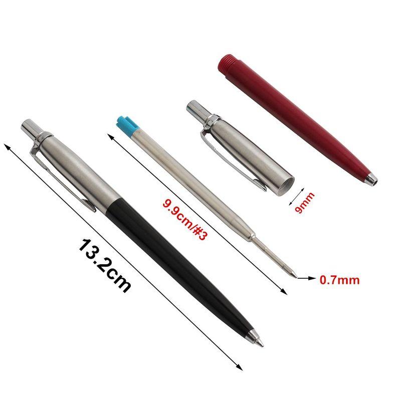 Metal Ballpoint Pen Business Signature Pen Metal Housing 1.0mm Press Style Pens School Office Ball Pen Gift Blue and Black Ink