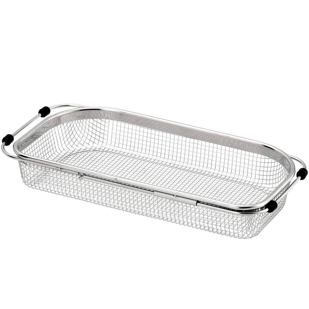Nagao Tsubame-Sanjo Sink Dish Drainer, Extendable, 42.5-54.5cm, Shallow, 18-8 Stainless Steel, Made in Japan, SH-040