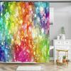 Colorful Geometry Shower Curtain 3d Bathroom Curtain With Hooks Decorative Partition Screen 180*240 Polyester Washable Cloth