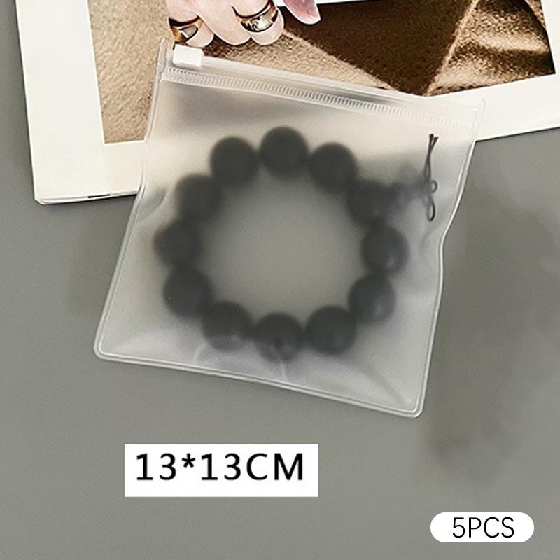 

5 шт., прозрачные матовые пакеты из ЭВА с застежкой-молнией, пакеты для упаковки ювелирных изделий, серьги ручной работы, ожерелье, браслет, органайзер для хранения 13*13CM