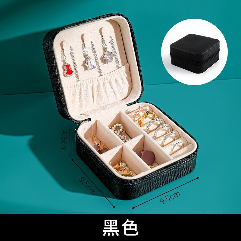 Portable Mini Jewelry Storage Box Travel Organizer Jewelry Case Leather Storage Earrings Necklace Ring Jewelry Organizer Display