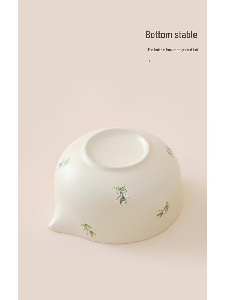 Japanese Forget-Me-Not Ceramic Matcha Bowl Set with Whisk & Spoon - Inspired by Song Dynasty