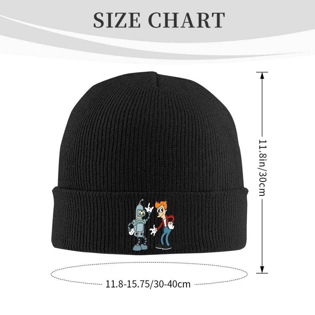 Futuramas Cartoon Comic Accessories Winter Cuff Beanie For Women Unisex Knitted Caps Bonnet Knit Hat