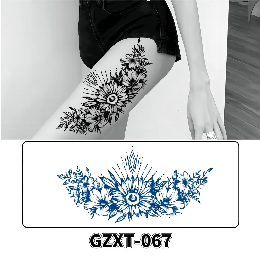 Waterproof Herbal Semi-Permanent Flower & Wings Sleeve Tattoo Sticker