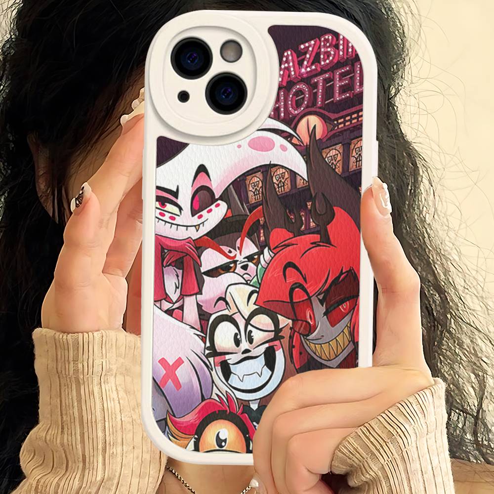 Cartoon H-Helluva Boss Phone Case For IPhone 16 15 14 13 12 11 Pro Max Plus Leather Cover