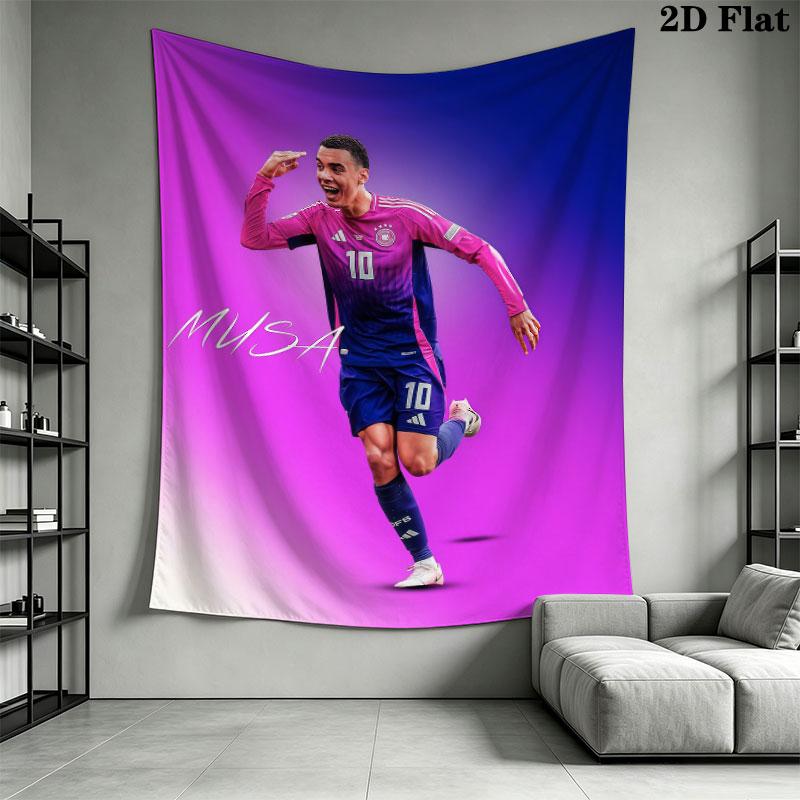 Jamal Musiala Glory  Wall Hanging Printed Fabric Blanket Decorative Tapestries for Bedroom Living Room Home Decor