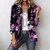 Women's Floral Print Long Sleeve Ruffle Trim Cardigan Top for Casual Everyday Wear