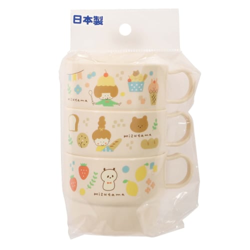Kutsuwa Mizutama Plastic Cups (Set of 3) MU004 Made in Japan