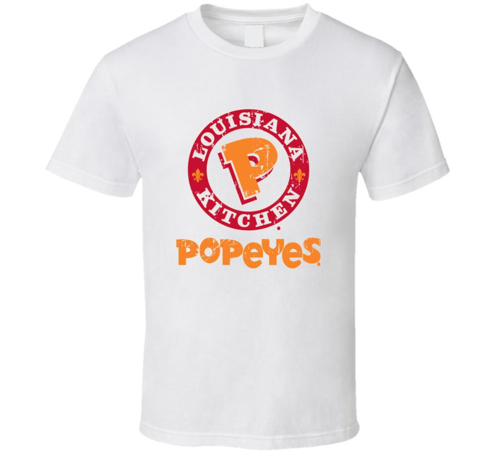 Popeyes Chicken and Biscuits Fast Food Restaurant Distressed Look T Shirt Mens Womens Tees Top 2XL