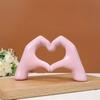 1PC Gold Heart Hand Statue Living Room Bedroom Decoration Love Finger Modern Hand Gesture Sculpture Home Shelf Desktop Decora