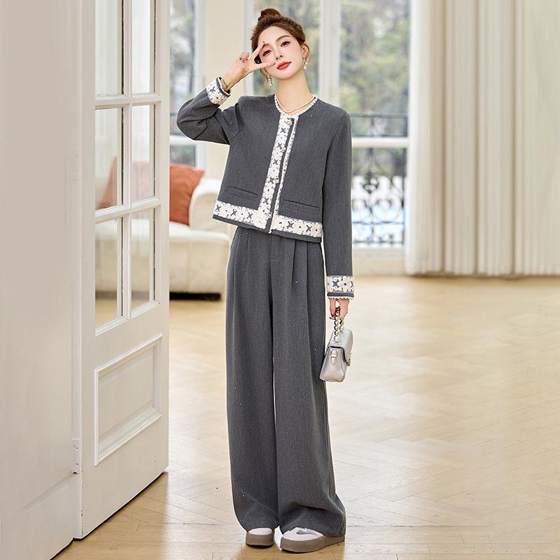 2025 Spring Casual Chic Two-Piece Set: Age-Defying Cardigan & Wide-Leg Pants