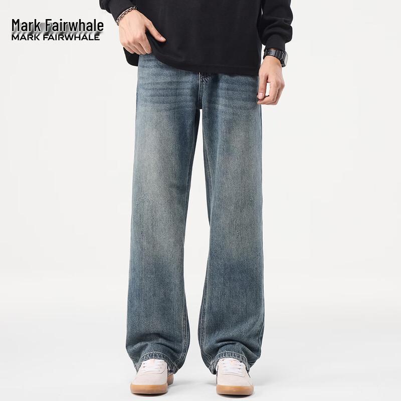 Mark Fairwhale Herren Retro Washed Straight-Leg Jeans