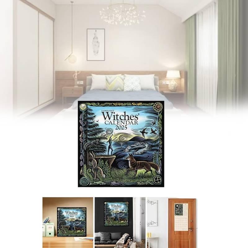 Witches Calendar 2025 Stylish Casual And Retro Simple Home Bedroom Decoration