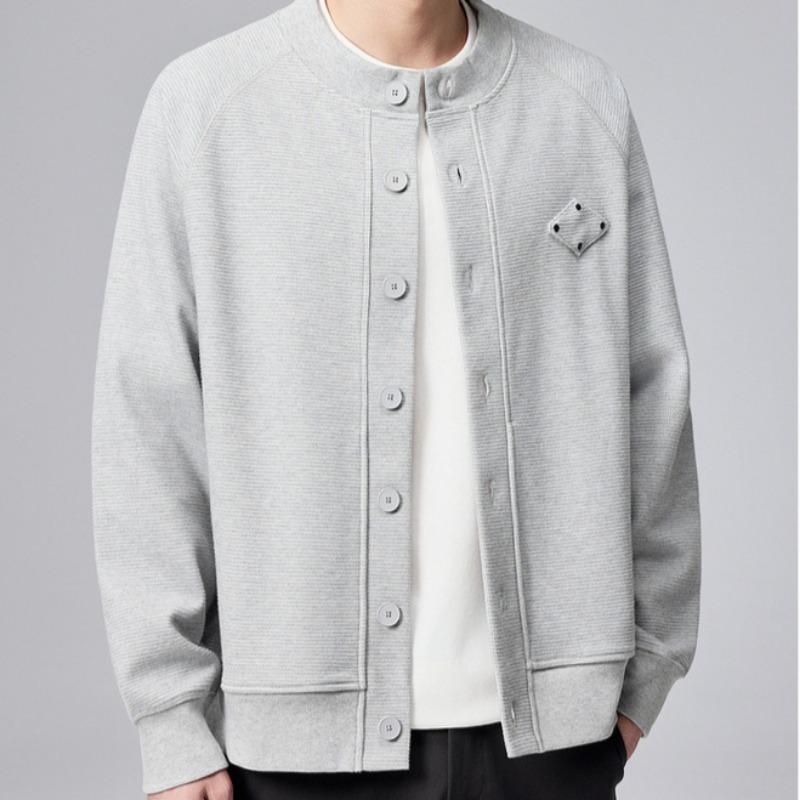 Giacca Nuova Primavera da Uomo con Collo Henley e Maniche Raglan