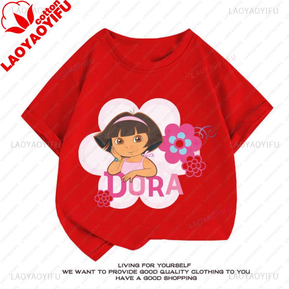 Dora The Explorer Classic Fashion Cute Tee Harajuku Retro Cartoon 90s TShirt Unisex T Shirt Personality Tops Street Y2k Clothes