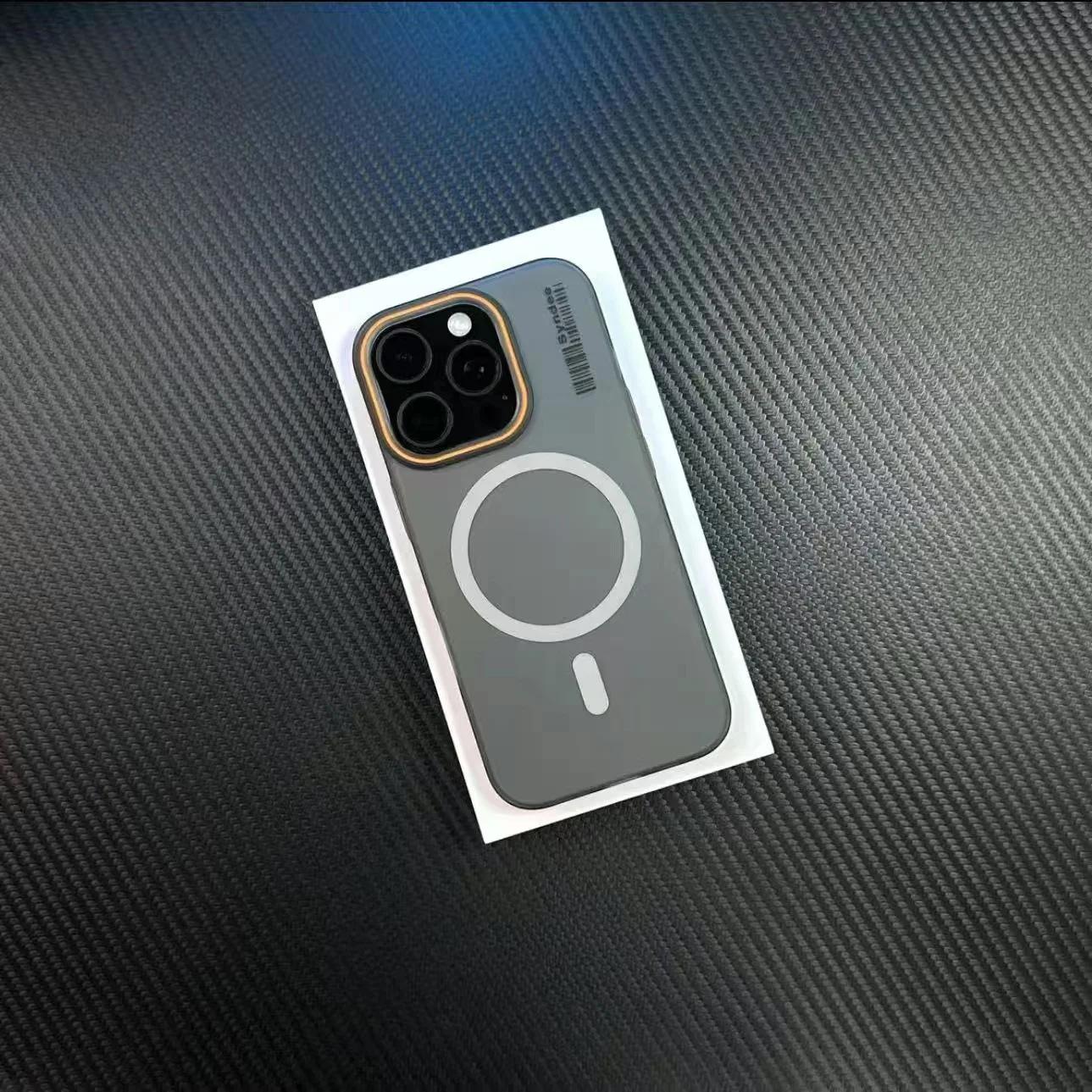 

Для чехлов Magsafe Wireless Charge для iPhone 15 13 12 14 16 Pro Max матовый магнитный модный противоударный бронированный чехол металлическая крышка объектива For iPhone 13 ProMax