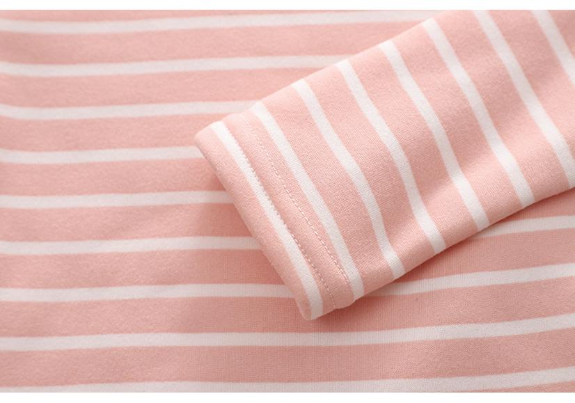 Children's Warm Striped High-Waist Underwear Set for Spring and Autumn - Plus Velvet for Babies, Toddlers, and Kids