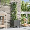 Garden Flower Pot with Irrigation and Wheels Light Gray PP