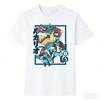 Pokémon Riolu Evolution Printed Pure Cotton T-shirt for Men and Women Spring/Summer New Collection Fashion Short Sleeved Shirt