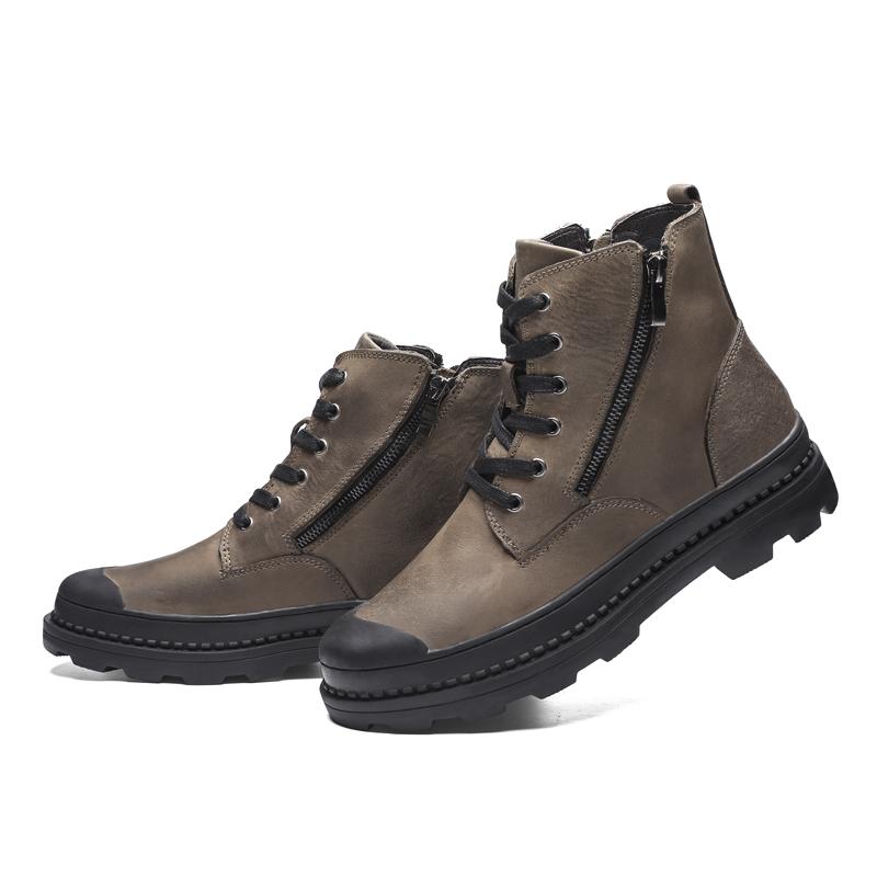 Men's Leather Boots High-top Casual Shoes Large Size Shoes for Men