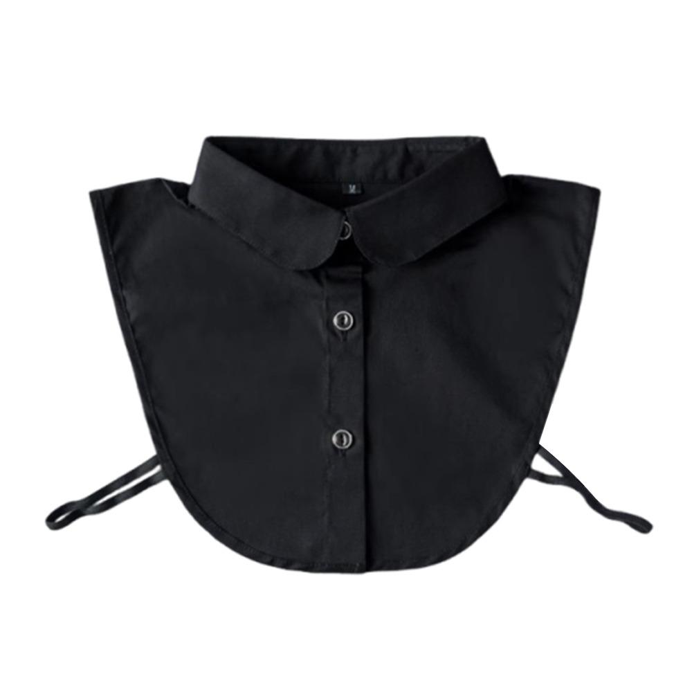 

Fashion Detachable Fake Collar Round Collar Clothes Accessory Neckline Solid Color Shawl Wrap Women Girls чёрный