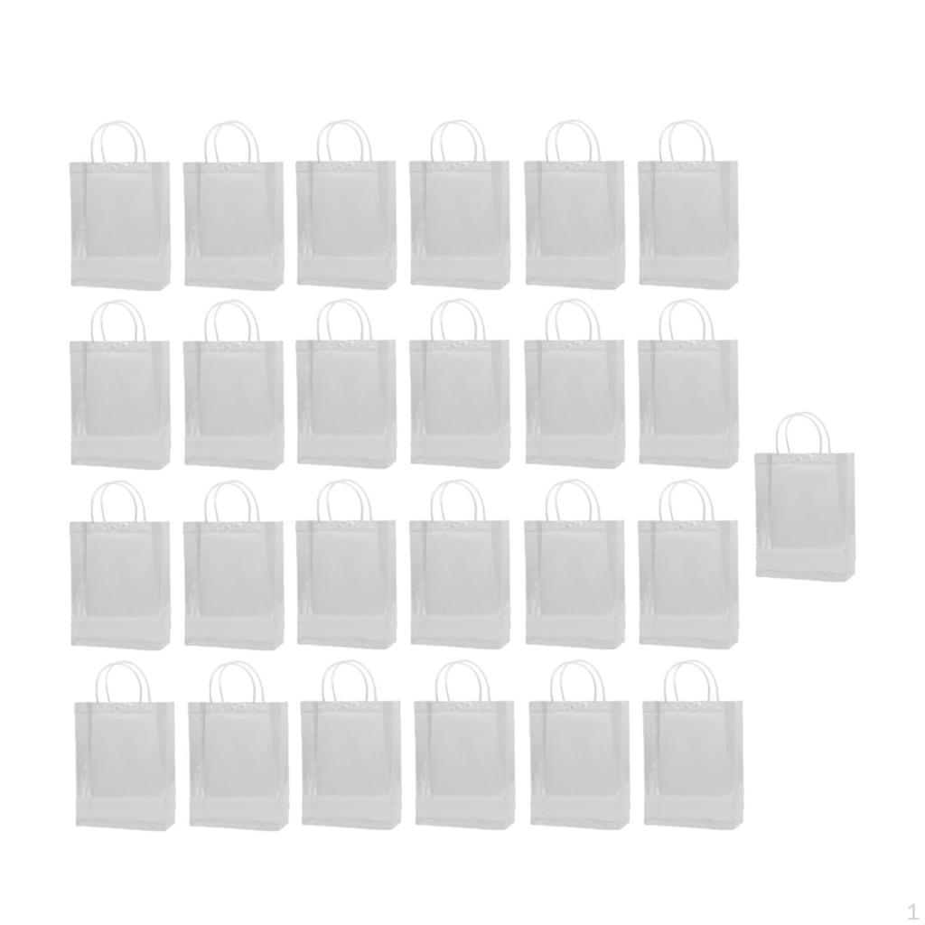 25 Pieces Clear Gift Bags Party Favor Wrap Reusable Supplies Tote for Shower Father's Day