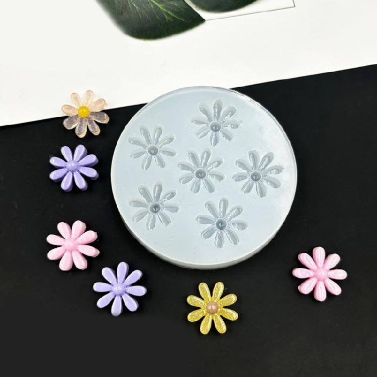 Silicone Craft Mold Collection 6 Flower Designs Rose Petal Pinecone Blossom Heat Safe Flexible For DIY Jewelry Creation