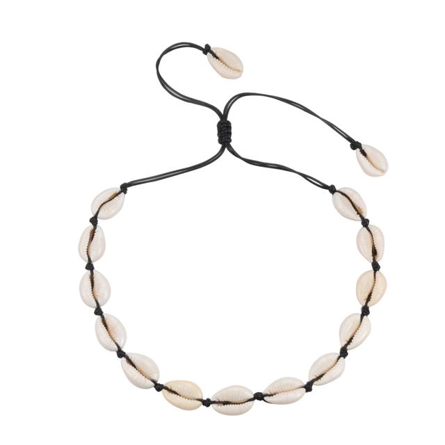 Conch Seashell Necklace Women Jewelry Summer Beach Shell Choker Bohemian Rope Cowrie Beaded Necklaces Handmade Collar Female