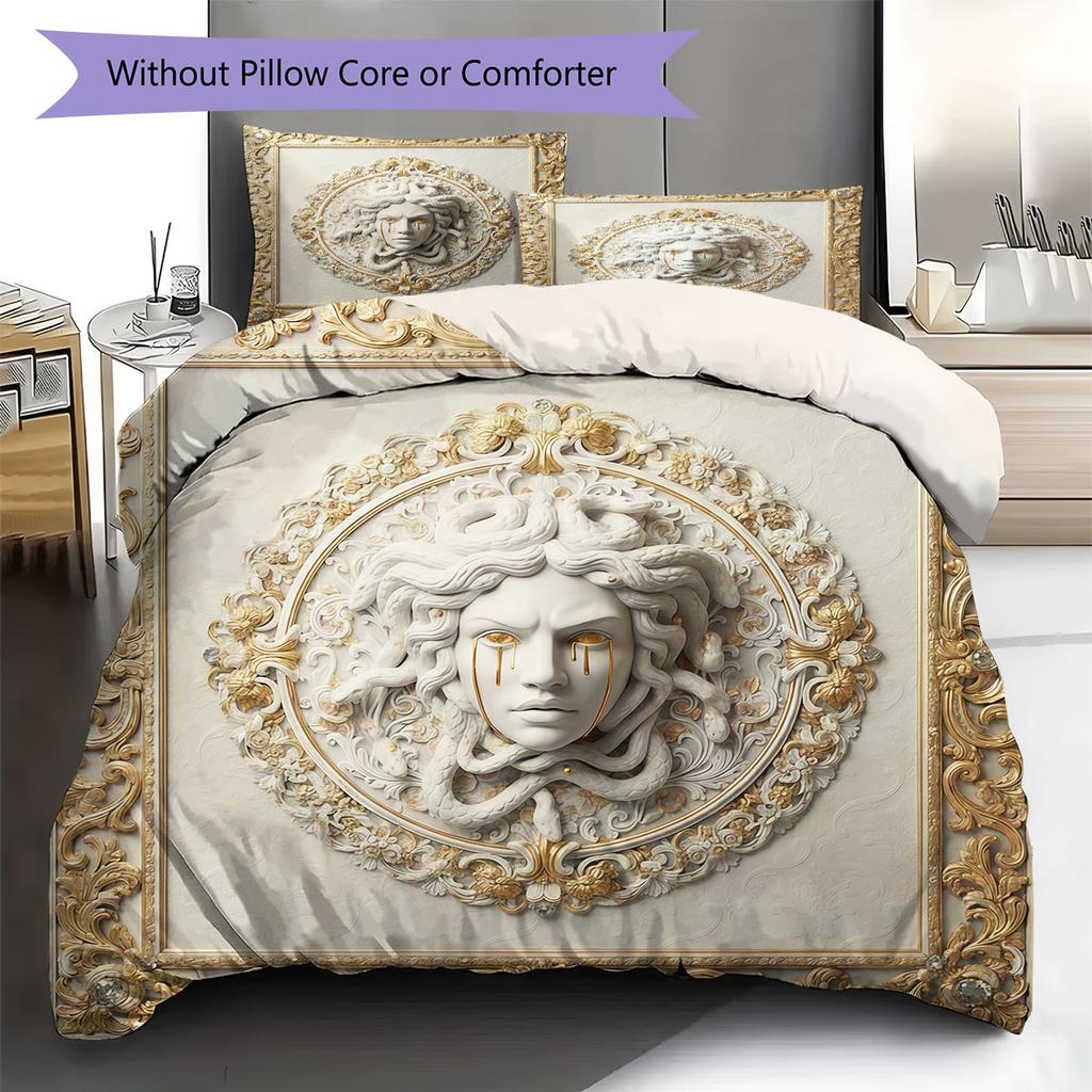 3D Biological Pattern Bedding Quilt Set Quilt Cover Pillowcase Home Decoration Birthday Gift (1 * duvet cover + 2 * pillowcase, without core)