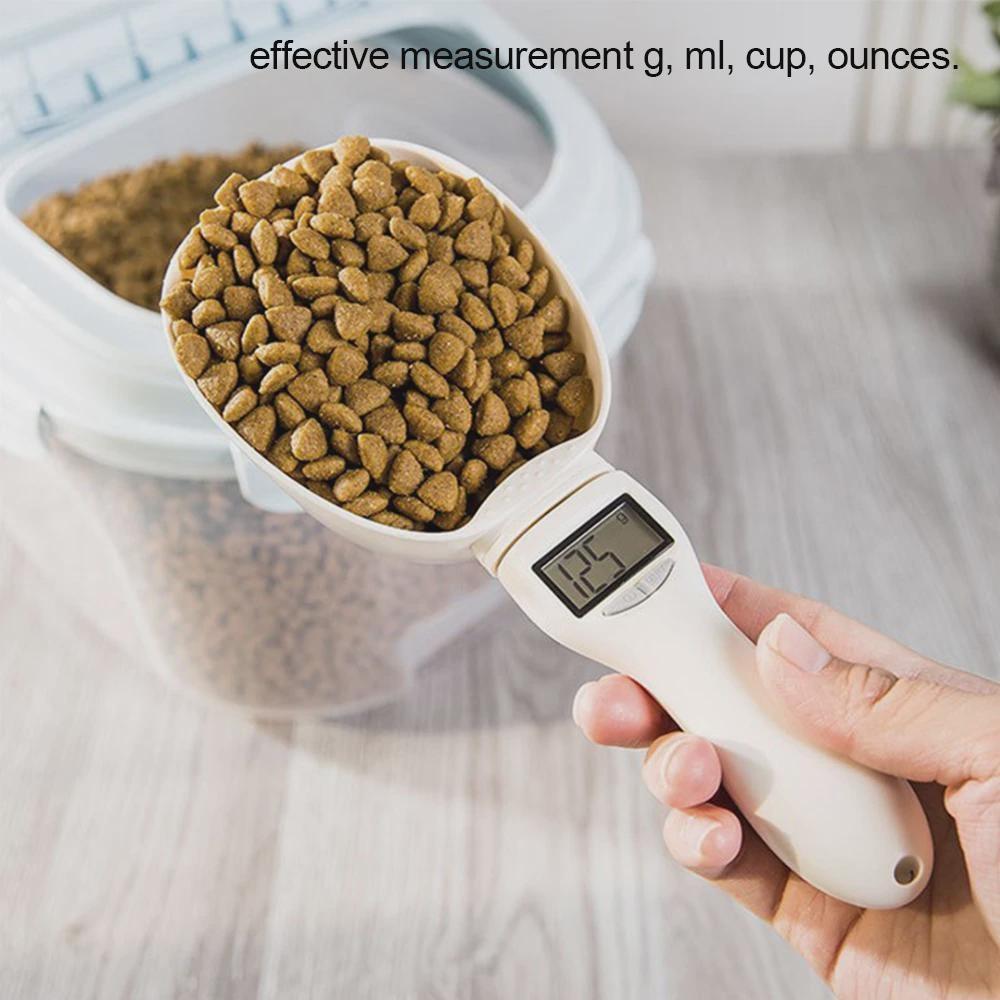 Pet Food Measuring Scale Scoop Electronic Dog Cat Food Measuring Cup Digital Spoon Scale Kitchen Food Scale with LED Display