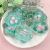 10Pcs Creative Making Loose Beads Bracelet Acrylic Material DIY Jewelry Accessories Flower Earrings Bicolor 23.1*24.5mm Handmade