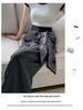 2025 Summer Women's Silk Scarf Print High-Waisted Wide-Leg Drape Pants - Fashionable Floor-Length Casual Trousers