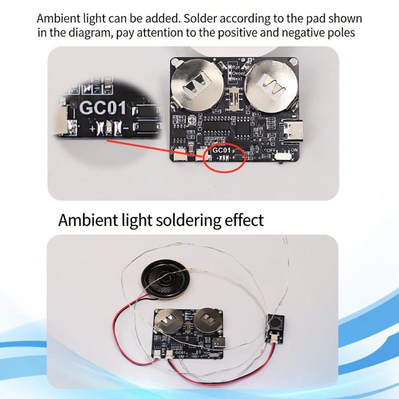8MB Speicher Magnetischer Schalter Sprachaufnahmemodul Herunterladbares Soundmodul Einstellbar Für Kreative Projekte