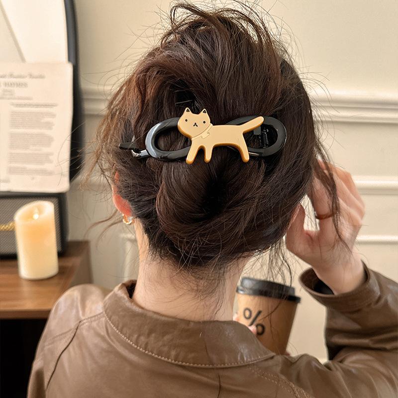 Clipsuri de păr noi cu răsucire coreeană, agrafe de păr cu pisică de desene animate, agrafă de păr pentru femei, fete, agrafă de păr vintage, accesorii de păr elegante