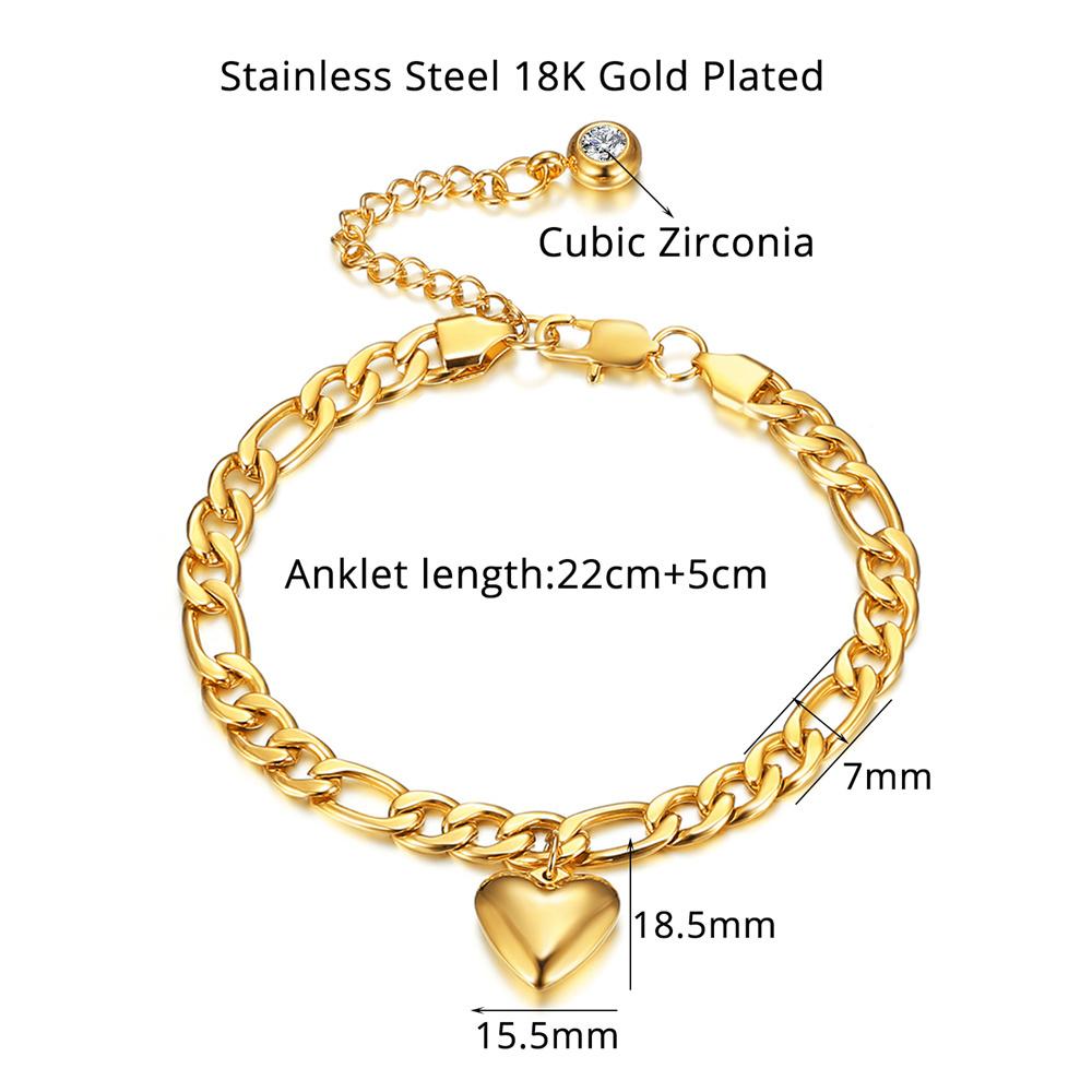 Anklet For Women Gold Color Stainless Steel Cuban Link Ankle Bracelets Summer 2024  Leg Chain Beach Foot Jewelry Ancklets