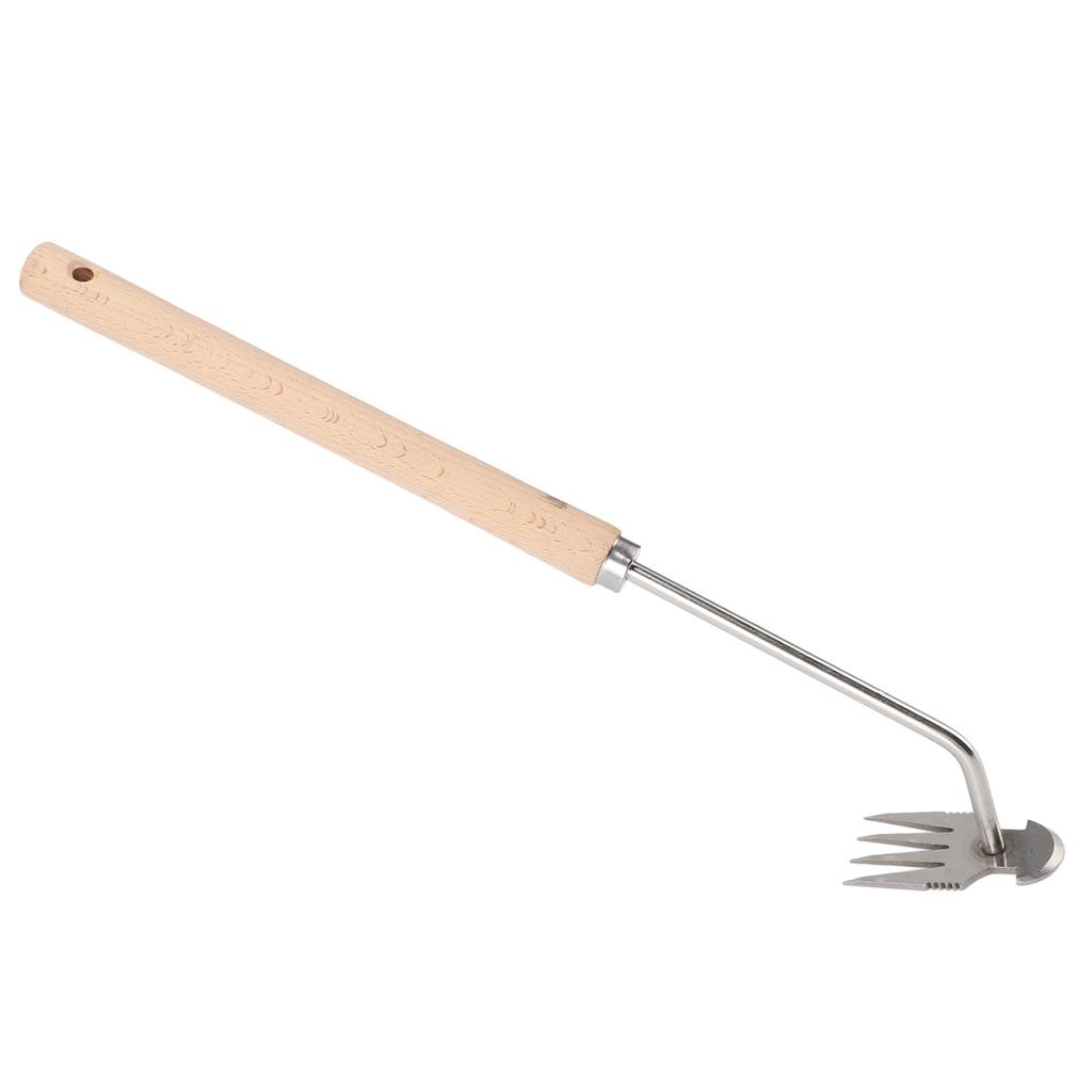 Weed Pulling Tool Beechwood Stainless Steel Labor Saving Hand Weeder for Flower Planting Home Garden